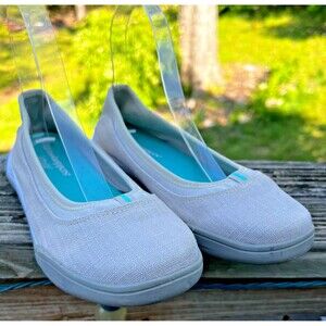 GRASSHOPPERS* linen look mushroom Reveal skimmer flat sneaker shoe size 6.5